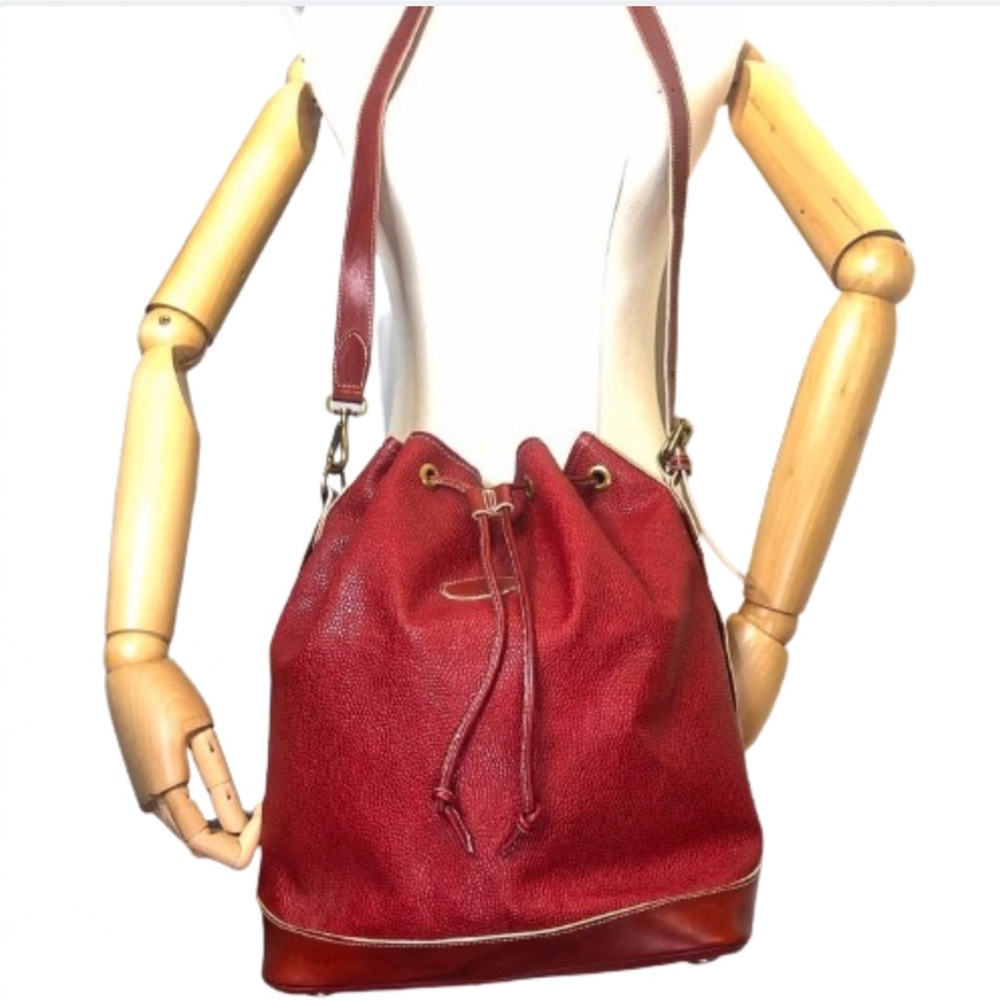 MULBERRY Scotchgrain Leather Drawstring Bucket Crossbody Shoulder Bag VINTAGE
